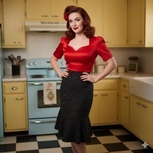 Vintage Wool Blend Pinup Style Skirt Size XS